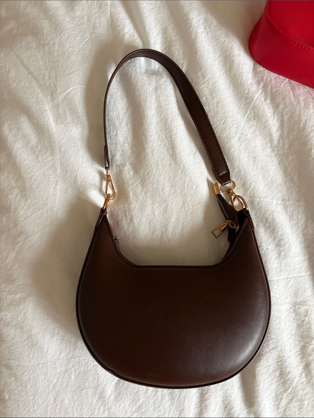 SHEIN Dark Brown Crescent Mini Shoulder Bag